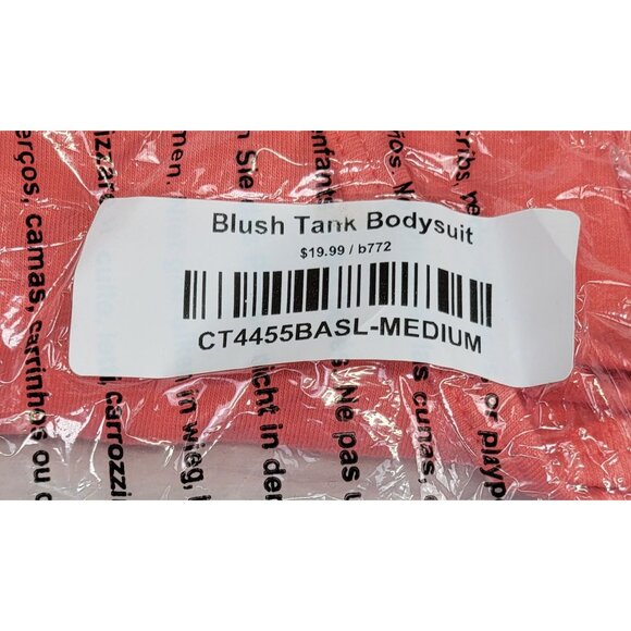 Zenana Tank Bodysuit Coral Racerback Snap Closure Womens Medium New in Bag - Picture 7 of 9